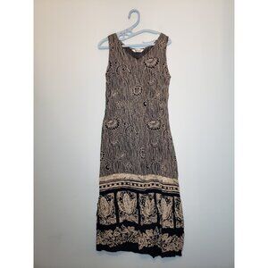 VTG Y2K Nina Piccalino Women S Midi Dress Rayon Floral Summer Spring Back Tie